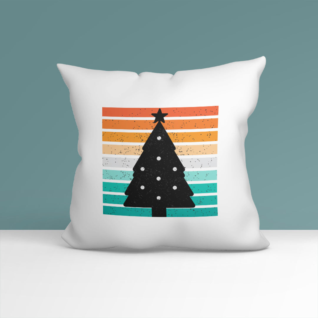 all-yours24 Kissen Frohe Weihnachten Retro Weihnachtsbaum