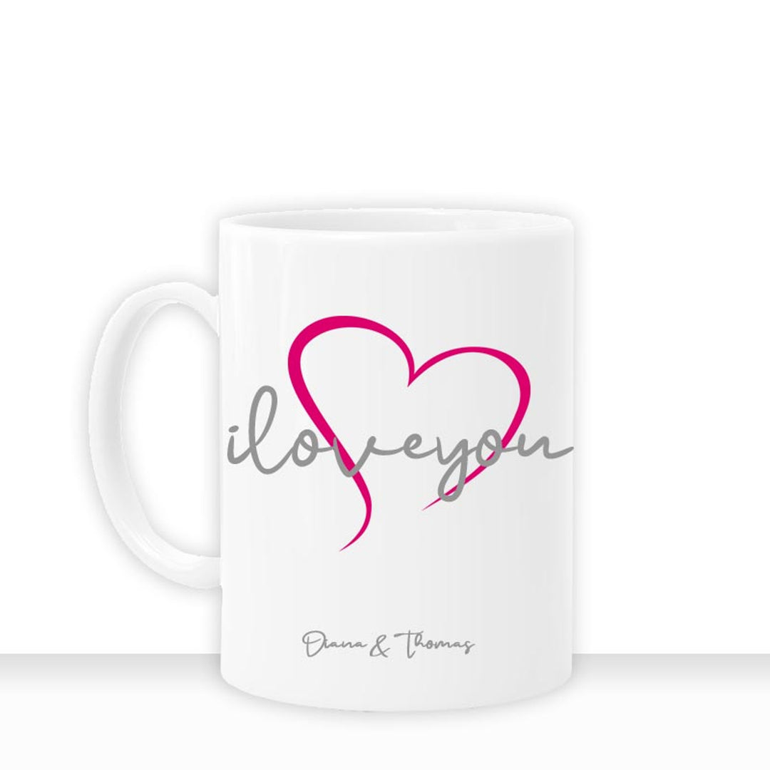 Geschenkidee Tasse personalisiert " i love you " Liebe mit Namen - all-yours24