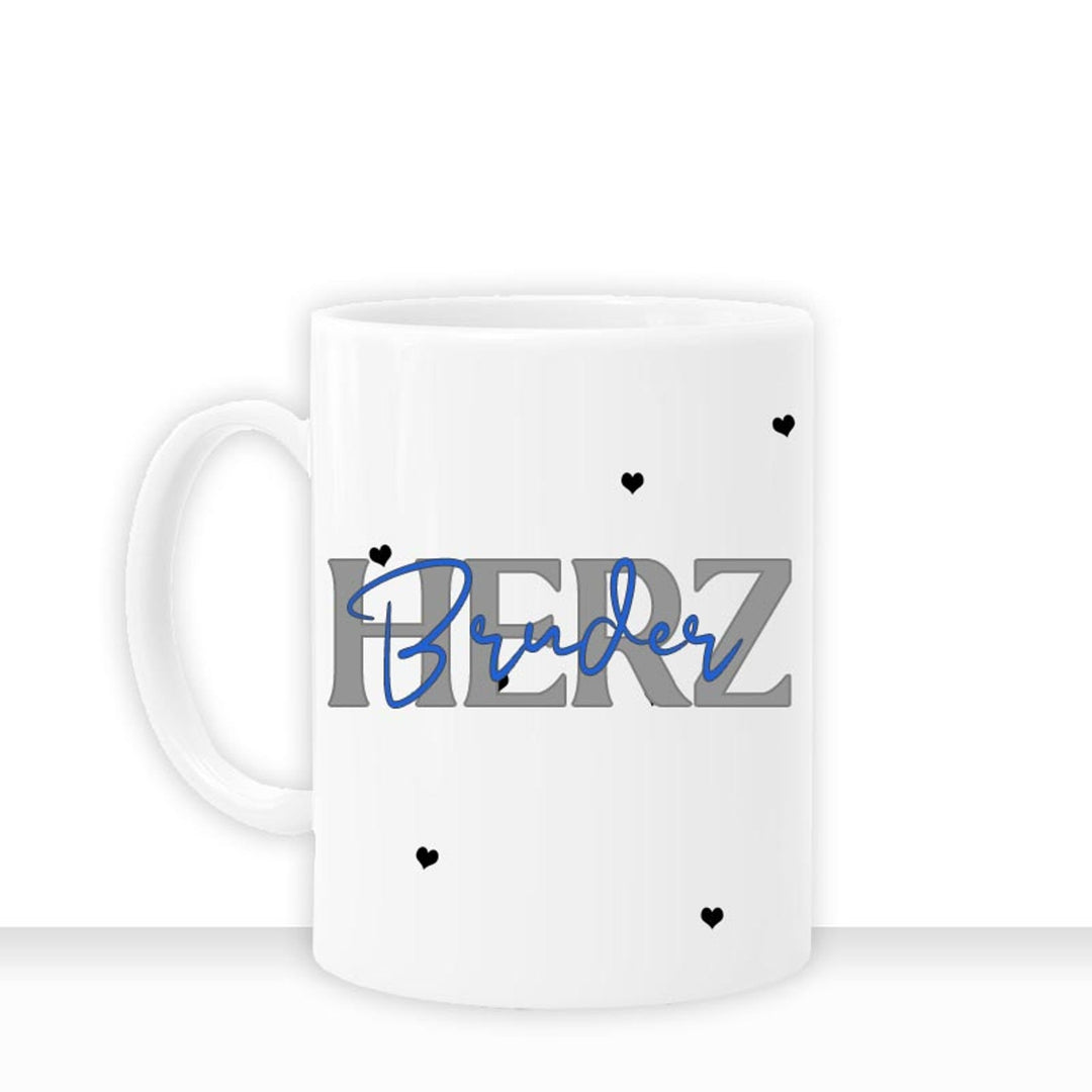 all - yours24 Tasse BRUDERHERZ Geschenkideen Tasse mit Spruch Geschenke Kaffee - Tasse - all - yours24