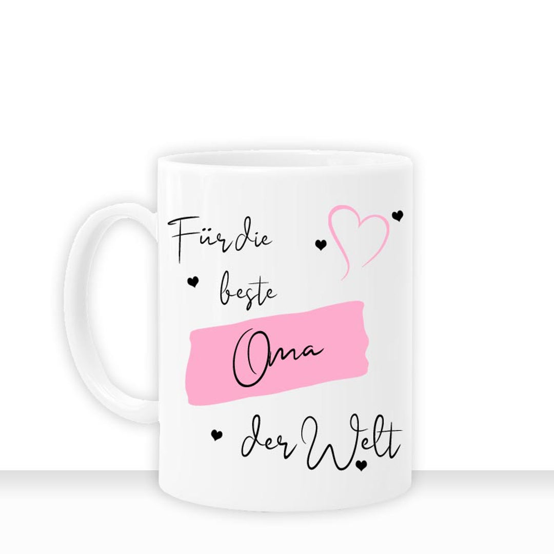 all-yours24 Tasse FÜR DIE BESTE OMA DER WELT Geschenkideen Tasse mit Spruch Geschenke Kaffee-Tasse