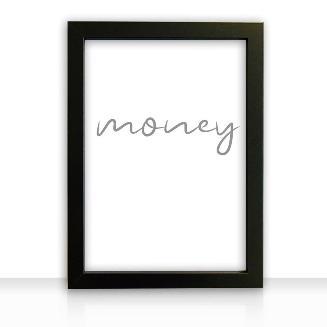 Kunstdruck Poster Bild Money I mit edlem schwarzen Bilderrahmen