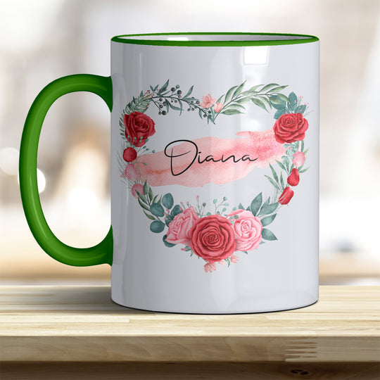 all - yours24 Tasse Rosen Herz Name Geschenkideen Tasse mit Spruch Geschenke Kaffee - Tasse - all - yours24