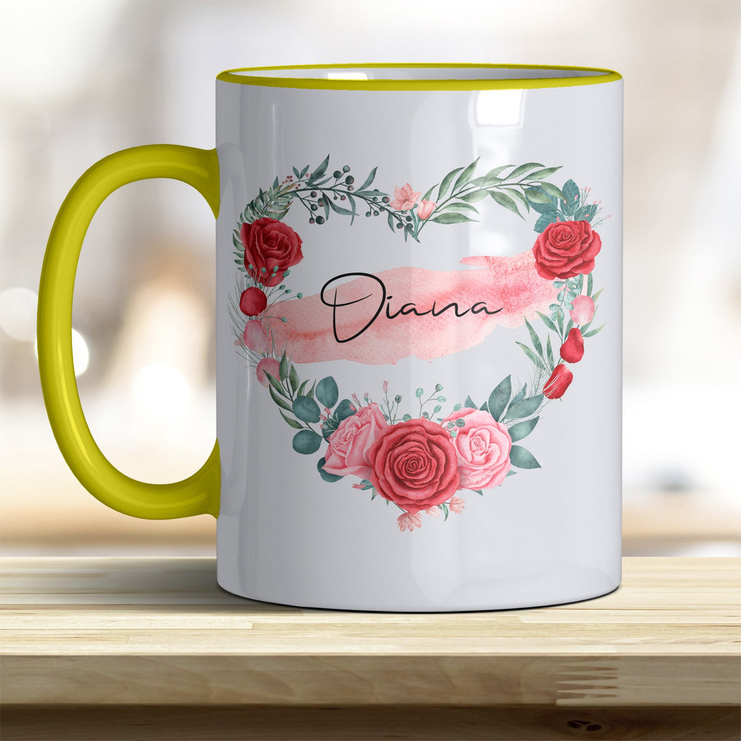 all - yours24 Tasse Rosen Herz Name Geschenkideen Tasse mit Spruch Geschenke Kaffee - Tasse - all - yours24