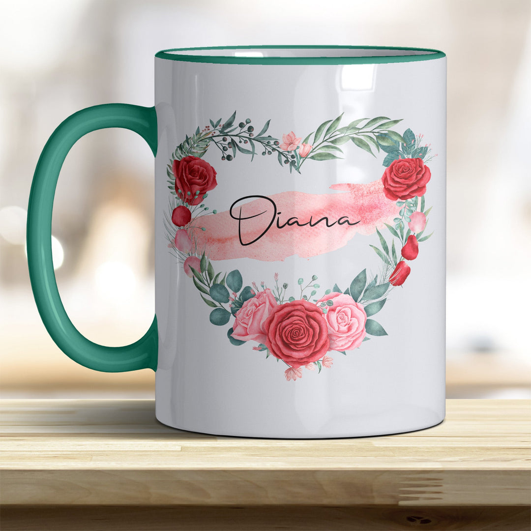 all - yours24 Tasse Rosen Herz Name Geschenkideen Tasse mit Spruch Geschenke Kaffee - Tasse - all - yours24