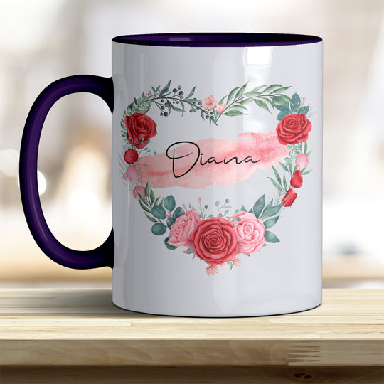 all - yours24 Tasse Rosen Herz Name Geschenkideen Tasse mit Spruch Geschenke Kaffee - Tasse - all - yours24