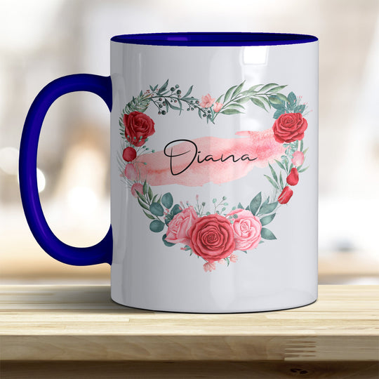 all - yours24 Tasse Rosen Herz Name Geschenkideen Tasse mit Spruch Geschenke Kaffee - Tasse - all - yours24