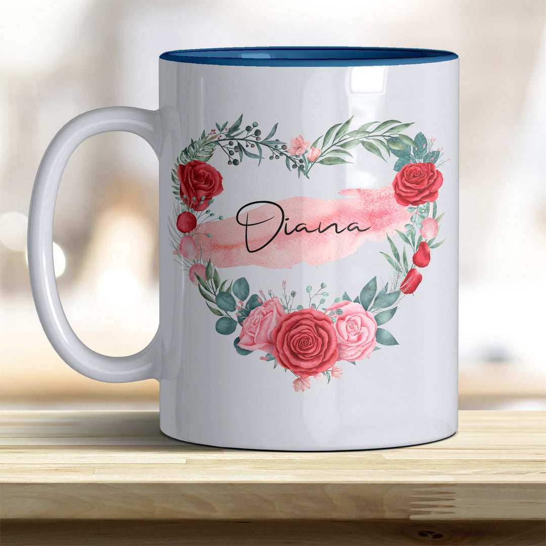 all - yours24 Tasse Rosen Herz Name Geschenkideen Tasse mit Spruch Geschenke Kaffee - Tasse - all - yours24