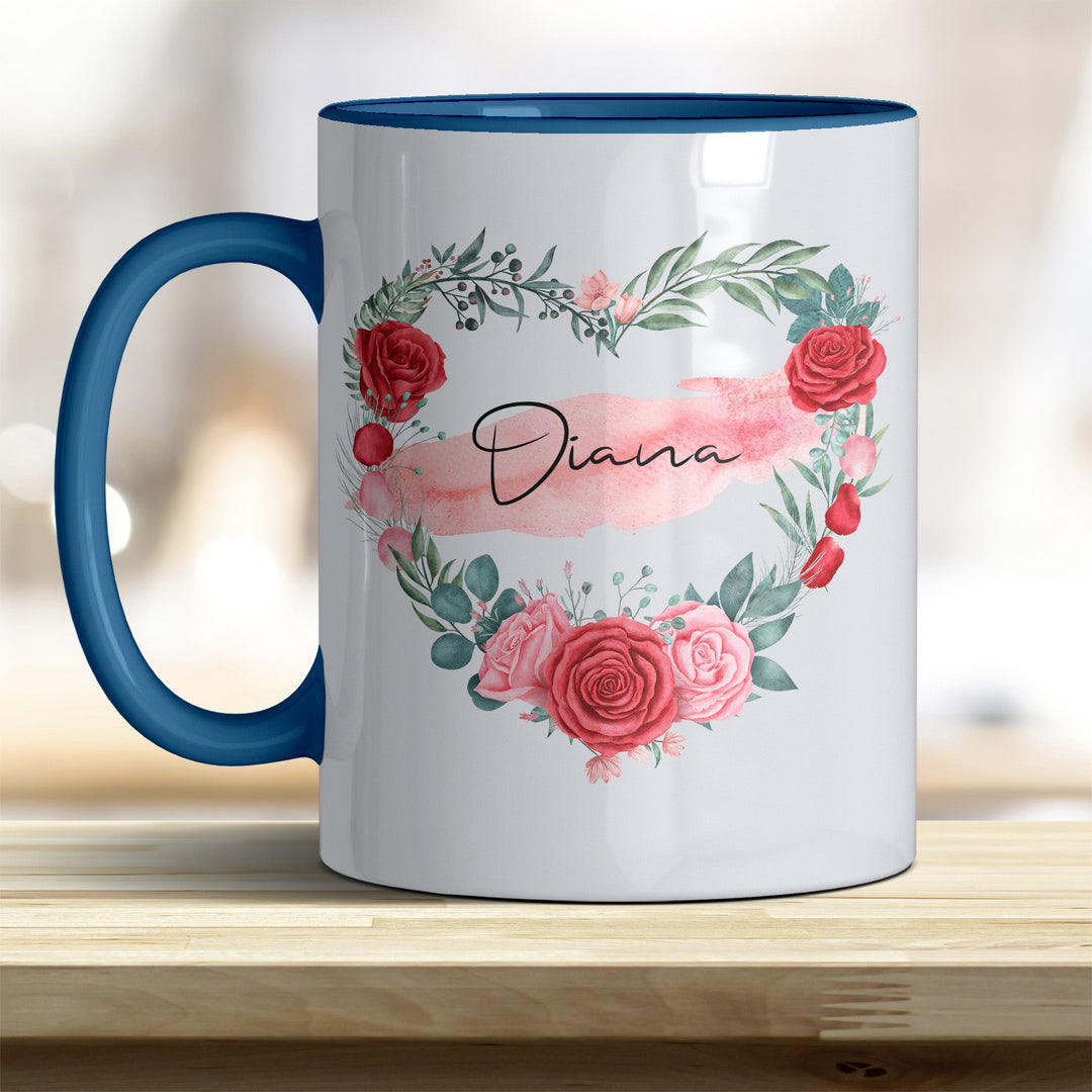all - yours24 Tasse Rosen Herz Name Geschenkideen Tasse mit Spruch Geschenke Kaffee - Tasse - all - yours24