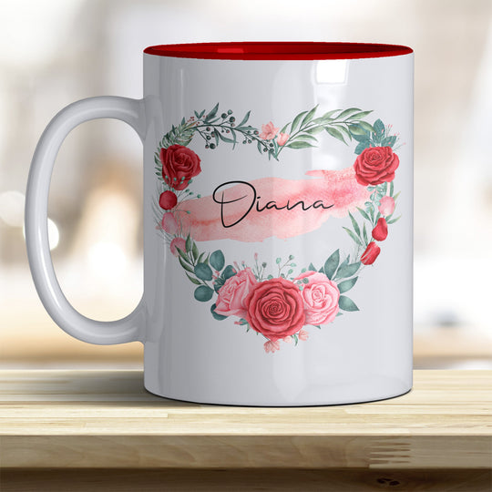 all - yours24 Tasse Rosen Herz Name Geschenkideen Tasse mit Spruch Geschenke Kaffee - Tasse - all - yours24