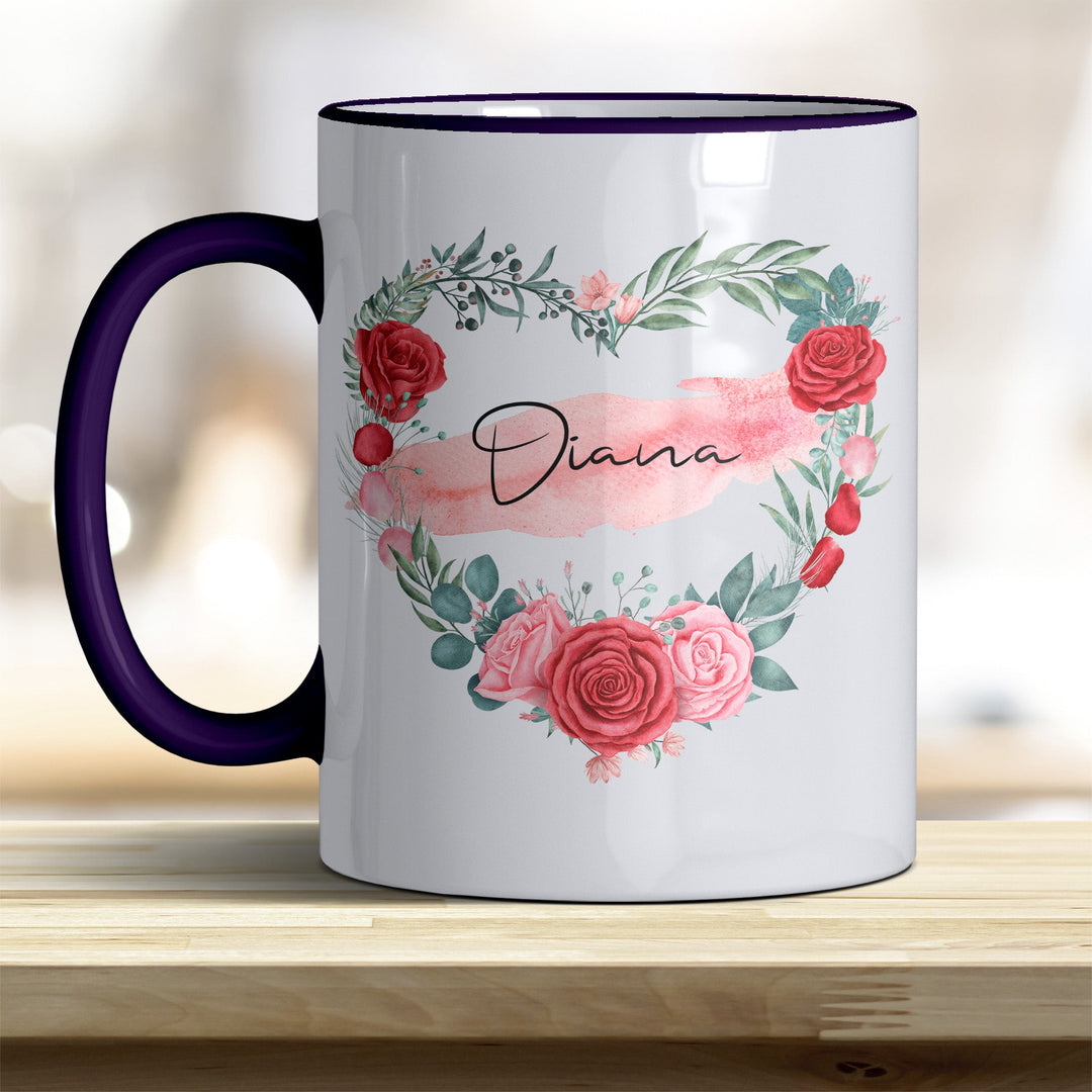 all - yours24 Tasse Rosen Herz Name Geschenkideen Tasse mit Spruch Geschenke Kaffee - Tasse - all - yours24