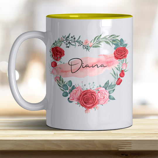 all - yours24 Tasse Rosen Herz Name Geschenkideen Tasse mit Spruch Geschenke Kaffee - Tasse - all - yours24