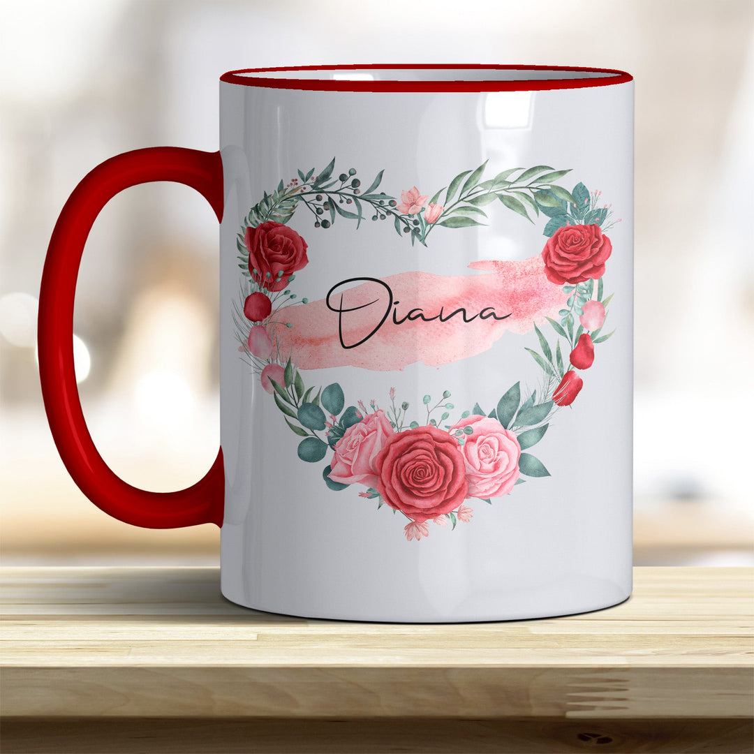 all - yours24 Tasse Rosen Herz Name Geschenkideen Tasse mit Spruch Geschenke Kaffee - Tasse - all - yours24