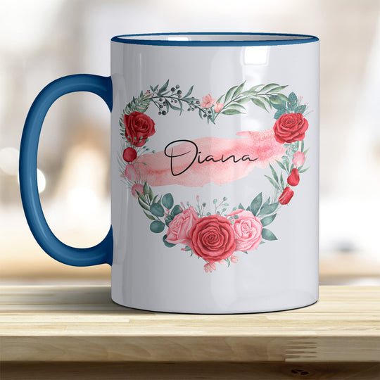 all - yours24 Tasse Rosen Herz Name Geschenkideen Tasse mit Spruch Geschenke Kaffee - Tasse - all - yours24