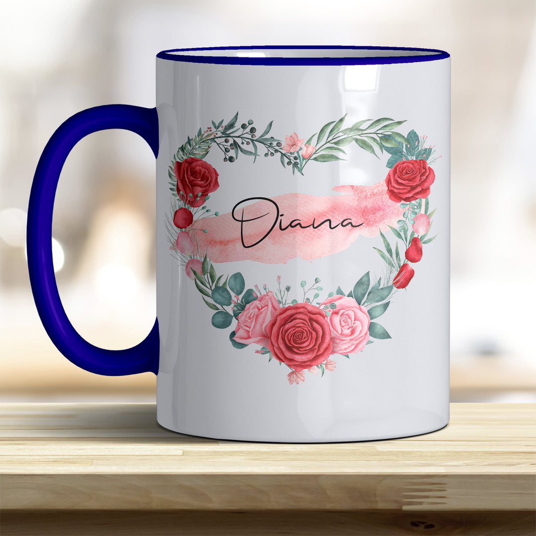 all - yours24 Tasse Rosen Herz Name Geschenkideen Tasse mit Spruch Geschenke Kaffee - Tasse - all - yours24