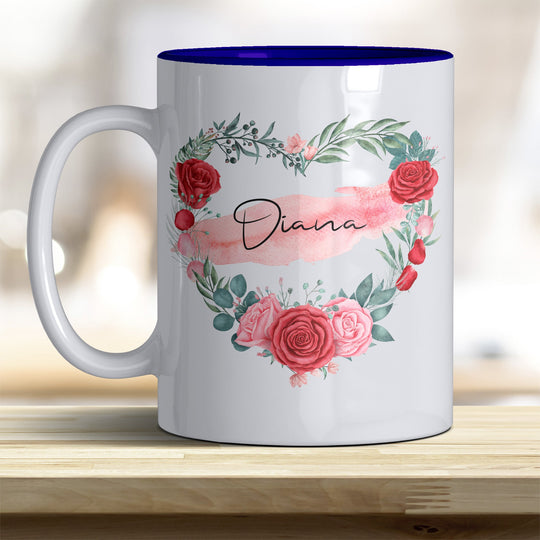 all - yours24 Tasse Rosen Herz Name Geschenkideen Tasse mit Spruch Geschenke Kaffee - Tasse - all - yours24