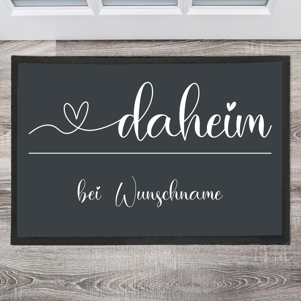 Daheim mit Herz Fußmatte, Schmutzfangmatte, Fußmatte personalisiert, Türmatte, Personalisierte Fußmatte, Geschenk zum Einzug - all - yours24