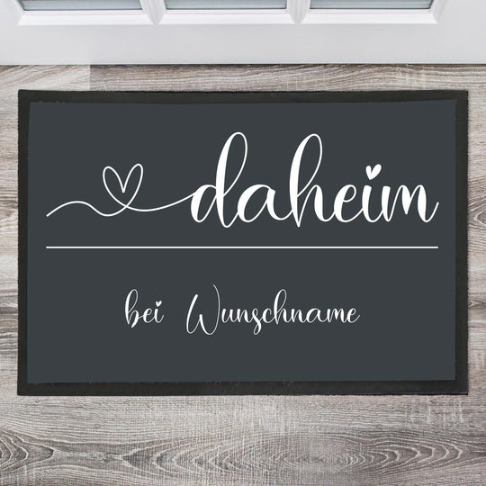 Daheim mit Herz Fußmatte, Schmutzfangmatte, Fußmatte personalisiert, Türmatte, Personalisierte Fußmatte, Geschenk zum Einzug - all - yours24