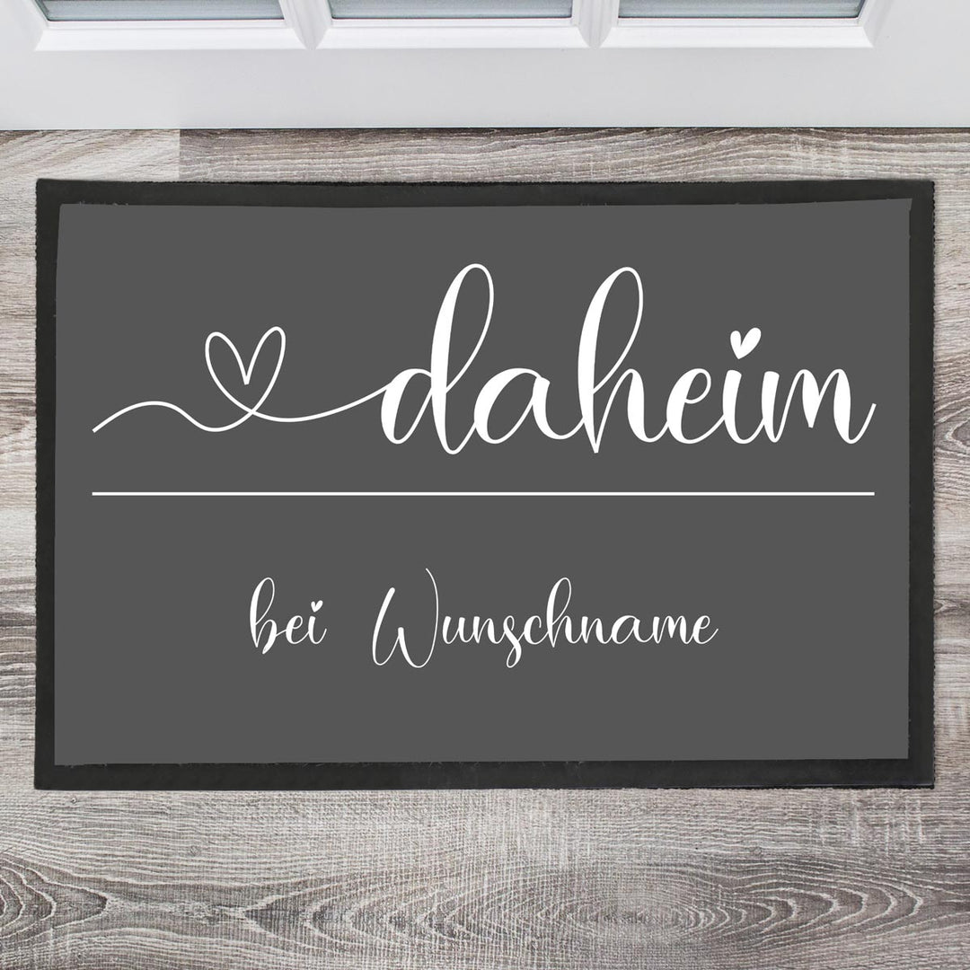 Daheim mit Herz Fußmatte, Schmutzfangmatte, Fußmatte personalisiert, Türmatte, Personalisierte Fußmatte, Geschenk zum Einzug - all - yours24