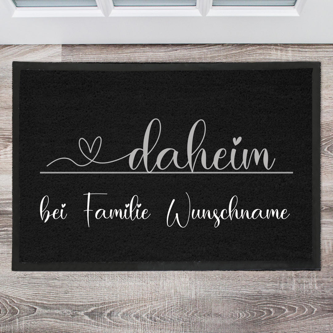 personalisierte Fussmatte - Daheim bei Familie Wunschname
