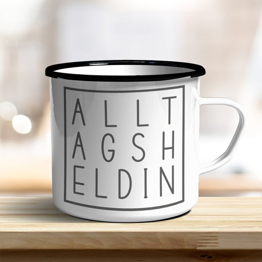 Emaille Becher Alltagsheldin verschiedene Größen - all - yours24