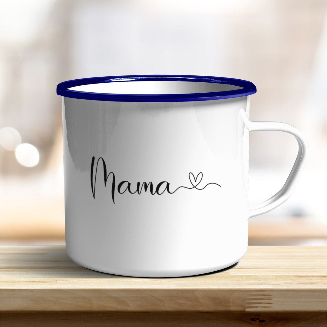 Emaille Becher Mama mit Herz verschiedene Farben - all - yours24