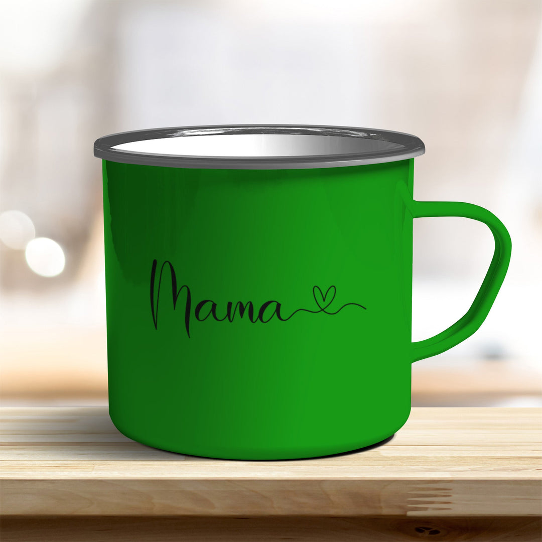 Emaille Becher Mama mit Herz verschiedene Farben - all - yours24