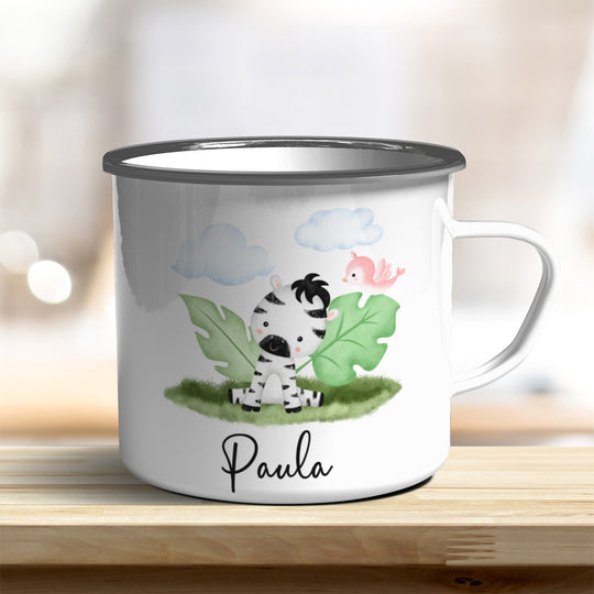 Emaille Becher mit niedlichem Zebra - all - yours24