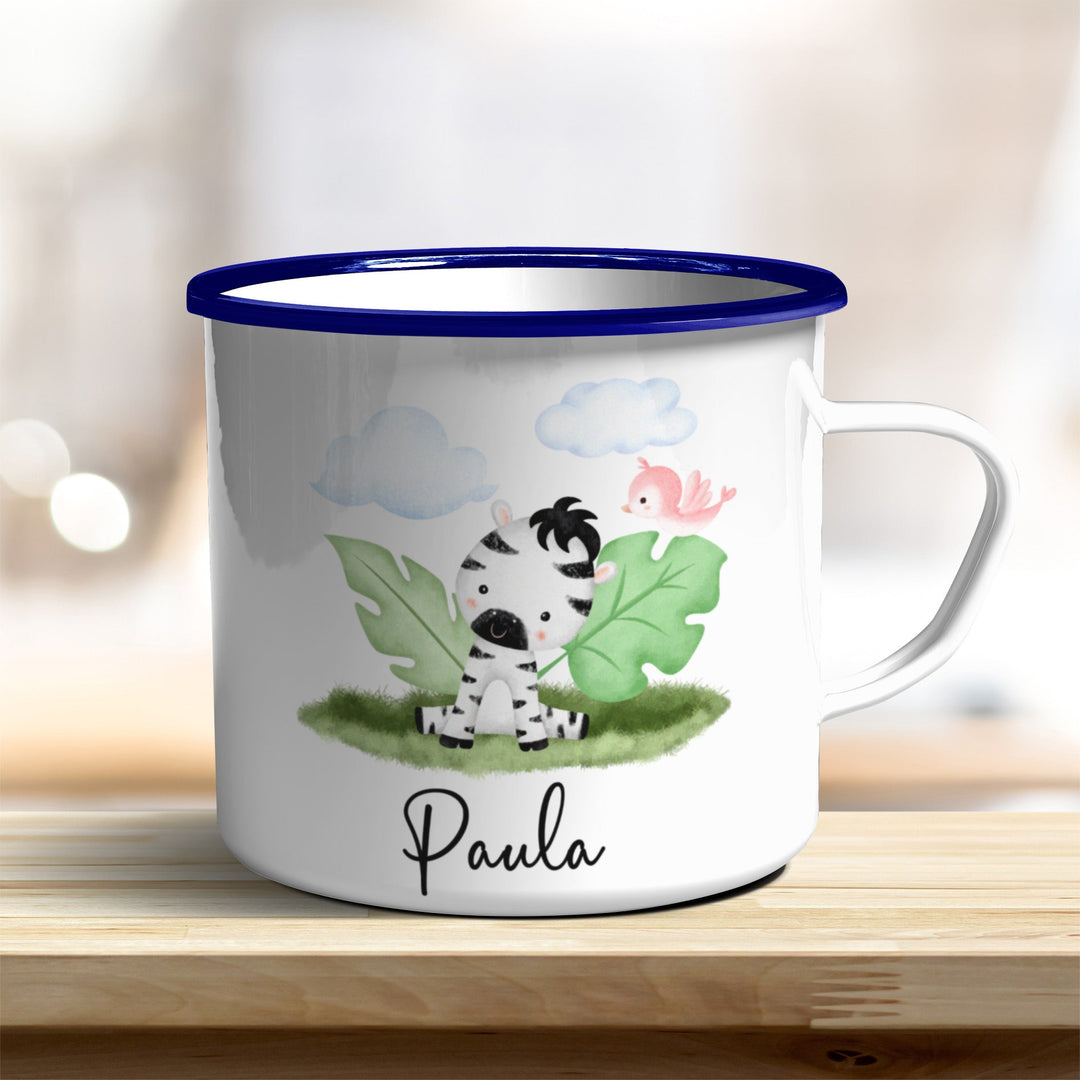 Emaille Becher mit niedlichem Zebra - all - yours24