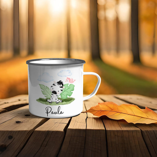 Emaille Becher mit niedlichem Zebra - all - yours24