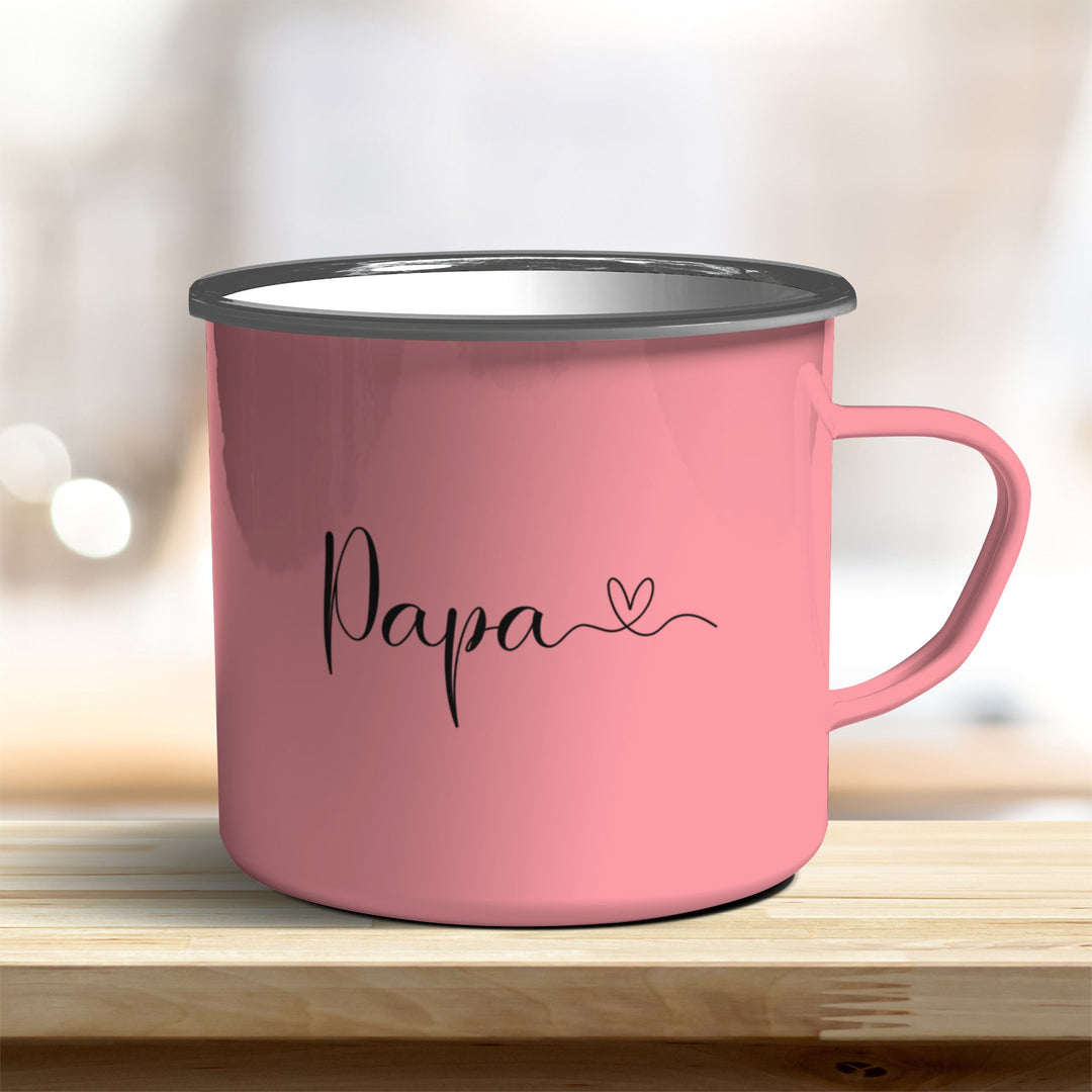 Emaille Becher Papa mit Herz verschiedene Farben - all - yours24