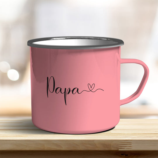 Emaille Becher Papa mit Herz verschiedene Farben - all - yours24