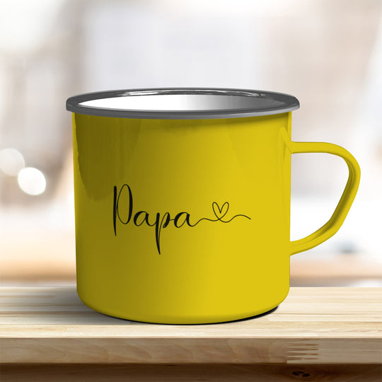 Emaille Becher Papa mit Herz verschiedene Farben - all - yours24