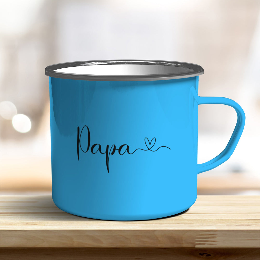 Emaille Becher Papa mit Herz verschiedene Farben - all - yours24