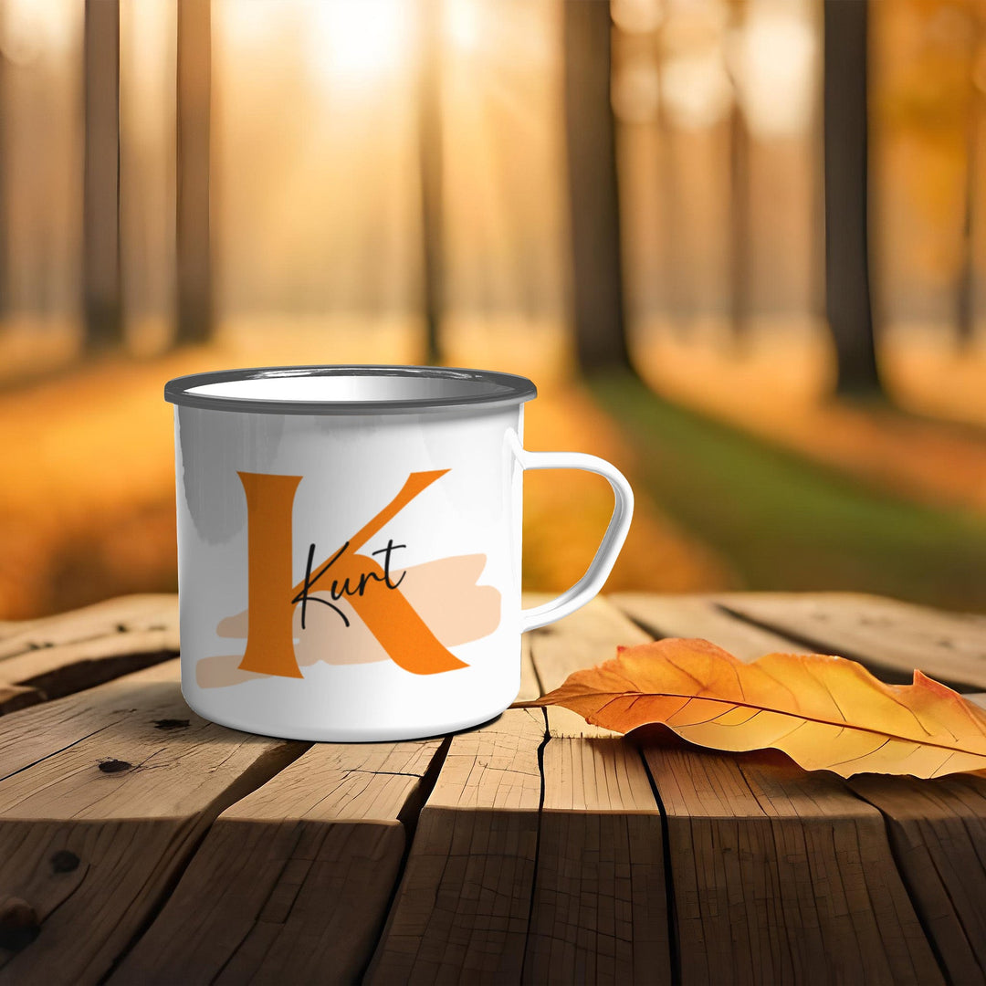 Emaille Becher personalisiert mit Name und Buchstabe - all - yours24