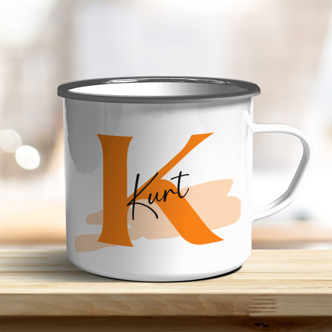 Emaille Becher personalisiert mit Name und Buchstabe - all - yours24
