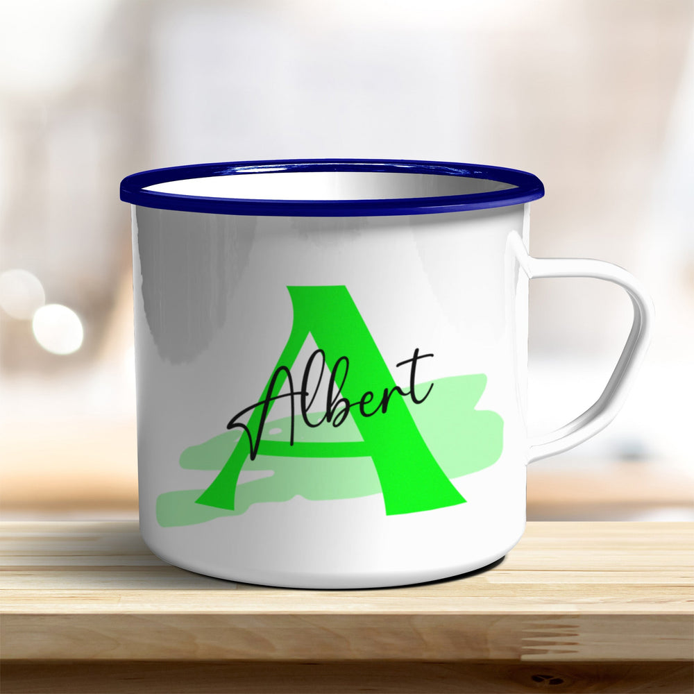 Emaille Becher personalisiert mit Name und Buchstabe - all - yours24