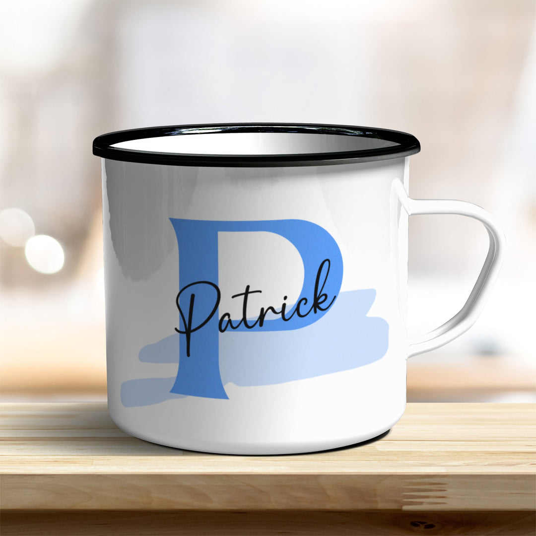 Emaille Becher personalisiert mit Name und Buchstabe - all - yours24
