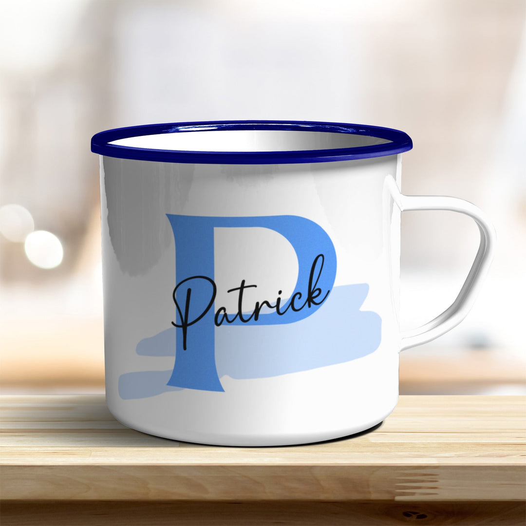 Emaille Becher personalisiert mit Name und Buchstabe - all - yours24