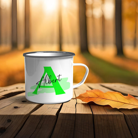 Emaille Becher personalisiert mit Name und Buchstabe - all - yours24