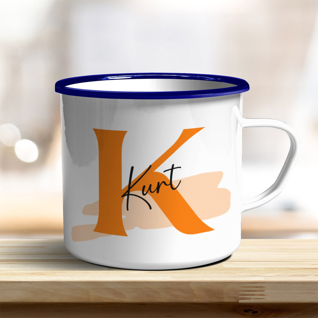 Emaille Becher personalisiert mit Name und Buchstabe - all - yours24