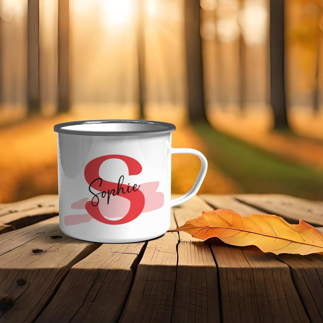Emaille Becher personalisiert mit Name und Buchstabe - all - yours24