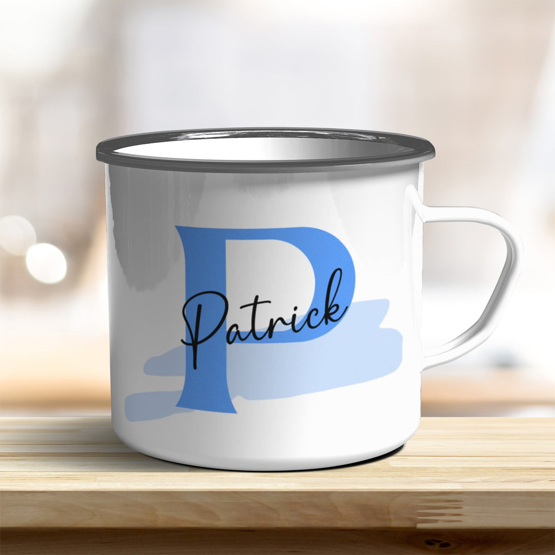 Emaille Becher personalisiert mit Name und Buchstabe - all - yours24