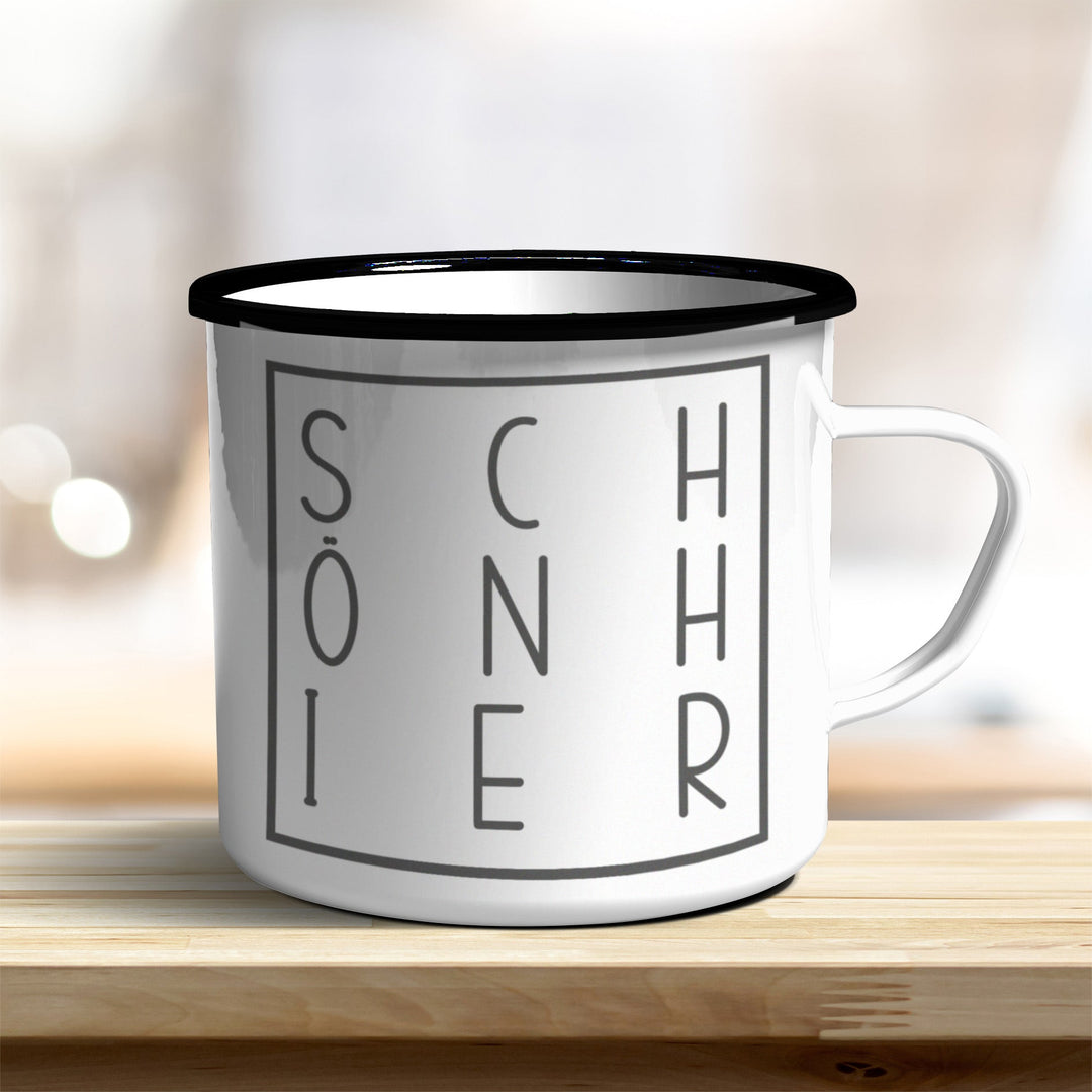 Emaille Becher schön hier verschiedene Größen - all - yours24