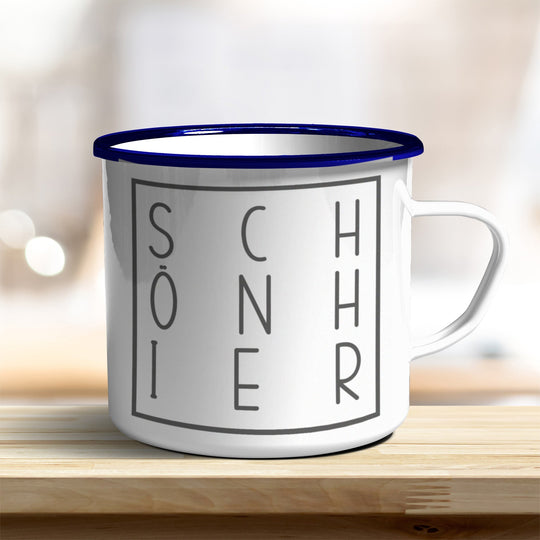Emaille Becher schön hier verschiedene Größen - all - yours24