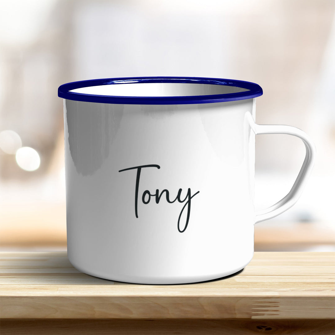 Emaille Becher verschiedene Farben personalisiert mit Eurem Namen - all - yours24
