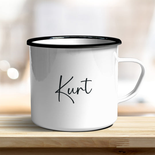 Emaille Becher verschiedene Farben personalisiert mit Eurem Namen - all - yours24