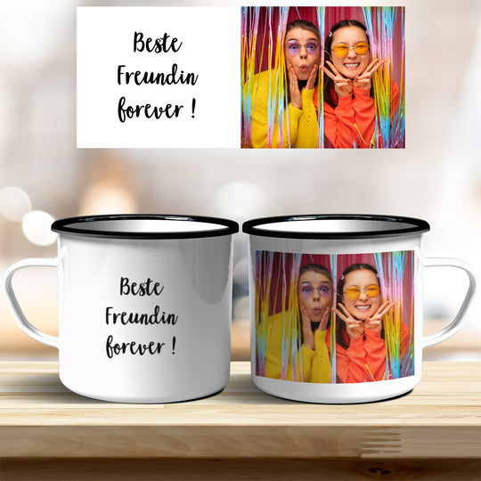 Tasse Beste Freundin forever personalisierbar mit Text und Foto in verschiedenen trendigen Farben