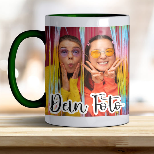 Fototasse personalisierbar mit Text oder Foto in verschiedenen trendigen Farben - all - yours24
