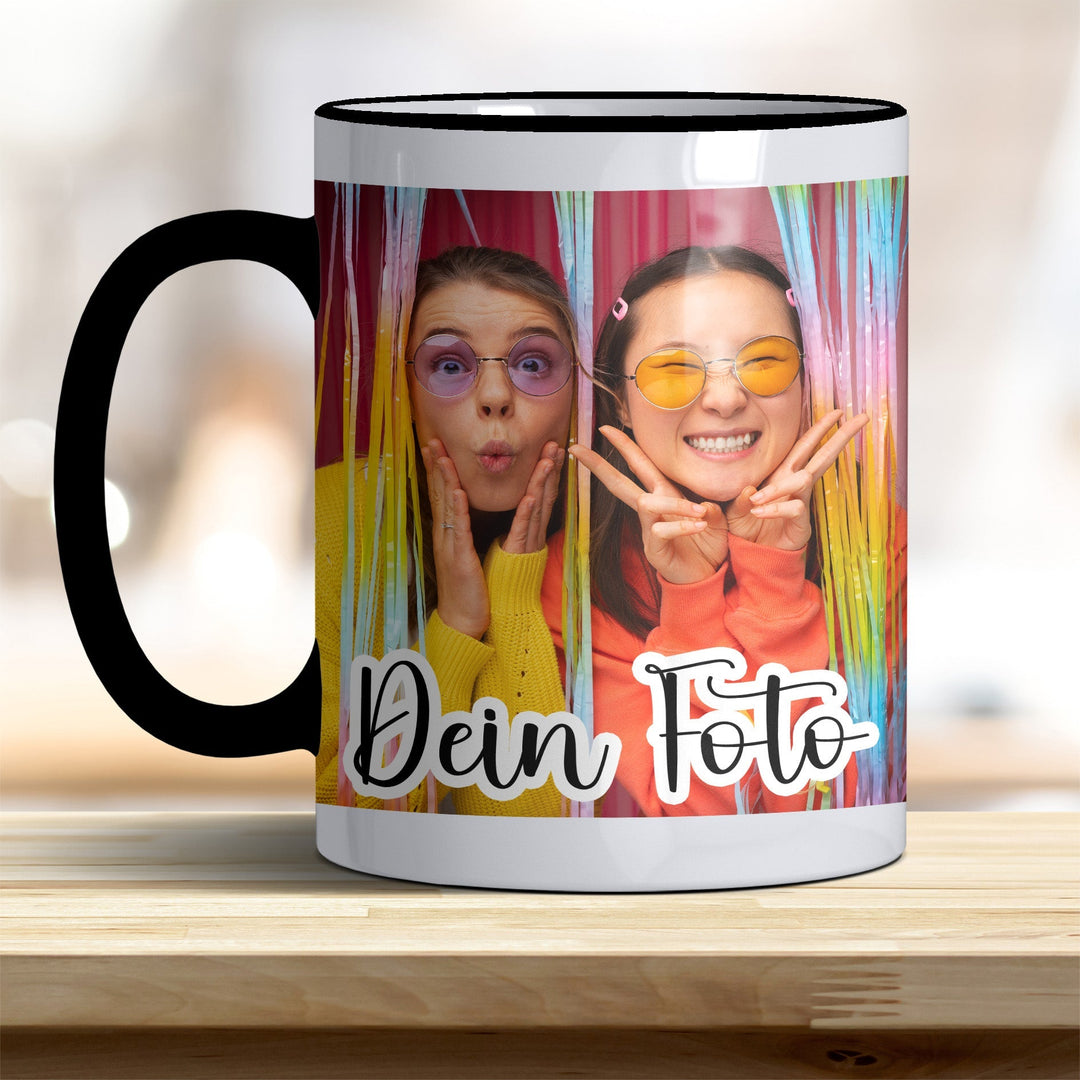 Fototasse personalisierbar mit Text oder Foto in verschiedenen trendigen Farben - all - yours24