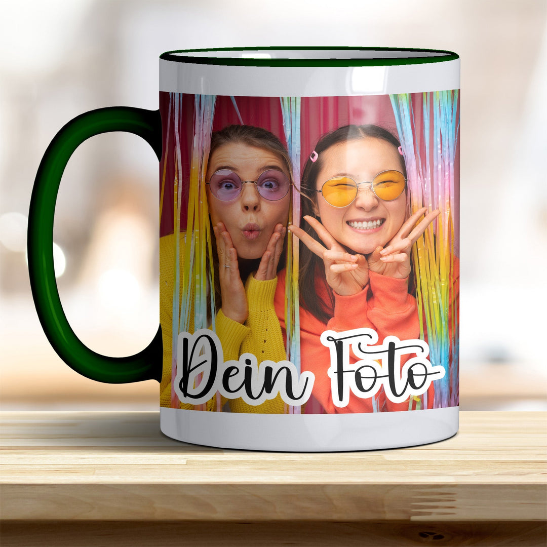 Fototasse personalisierbar mit Text oder Foto in verschiedenen trendigen Farben - all - yours24